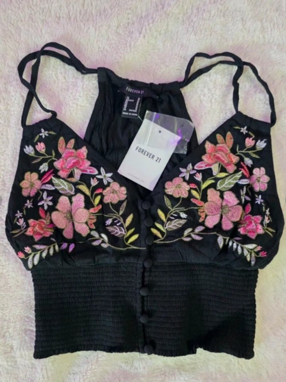 NWT Embroidered Crop Top Size M